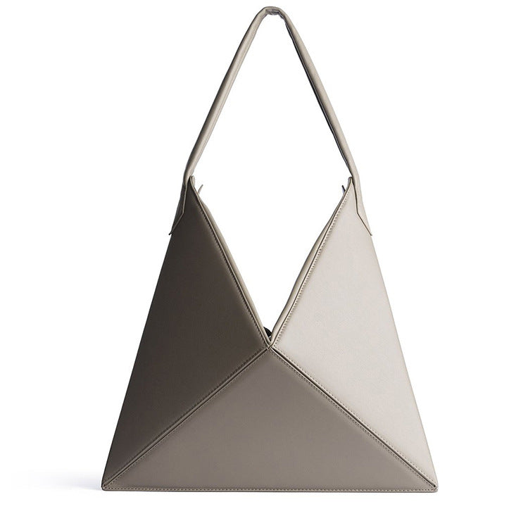 Triangle Shoulder Bag - Grey Small