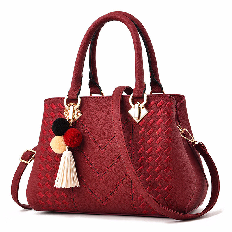 Everyday Zip Satchel Bag - Wine Red