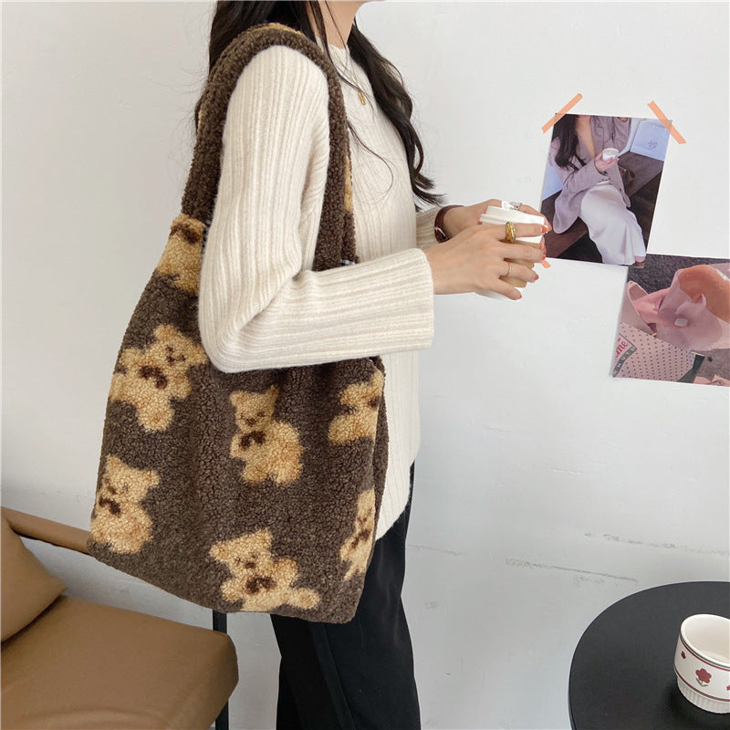 Plush Bear Reversible Shoulder Bag