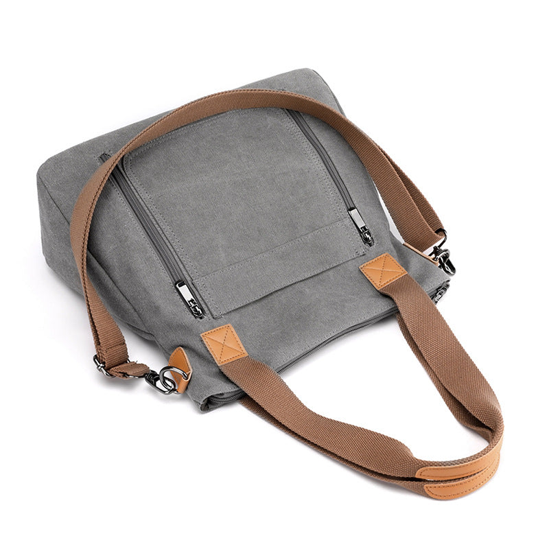 Top Handle Large Canvas Tote Bag