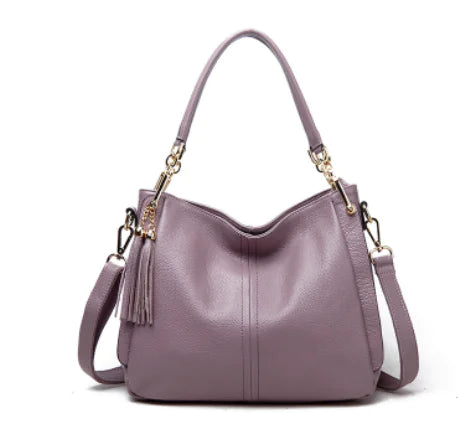 Fashionable Women's Genuine Leather Tote Bag - dimensions