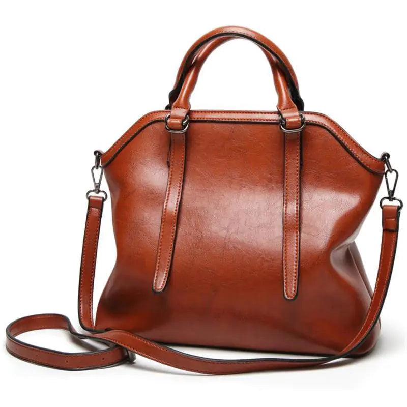 Glossy Leather Tote Bag, Shoulder Bag for Women - close-up detail