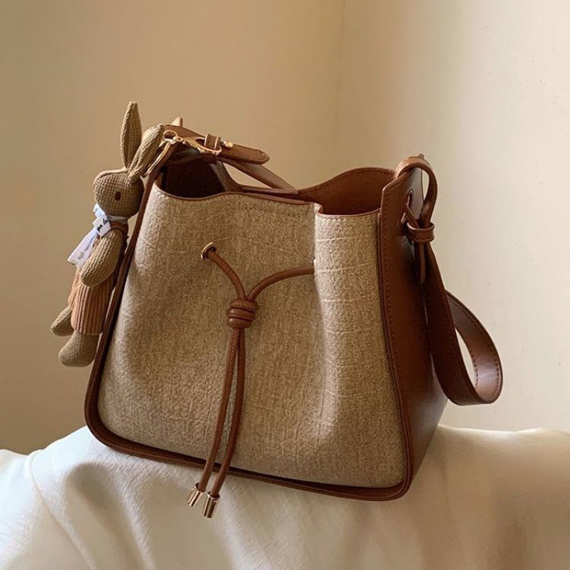 Corduroy Bucket Crossbody - Oatmeal