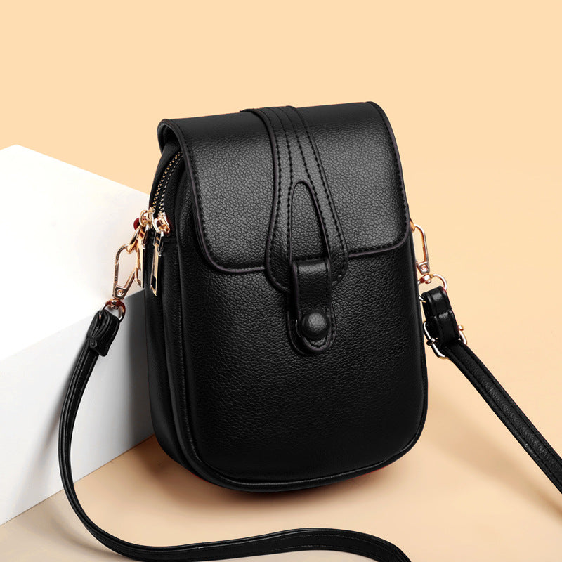 Tab-Flap Phone Crossbody - Black