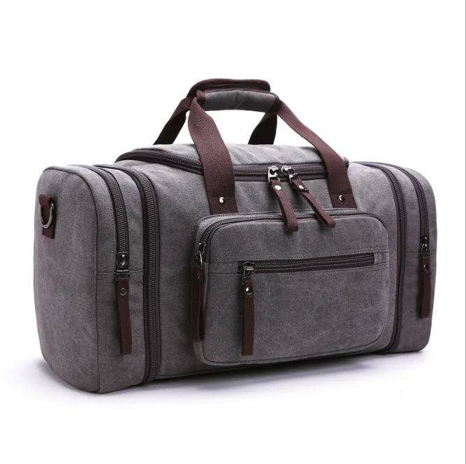 Canvas Travel Bag - Vintage Travel Tote - additional view