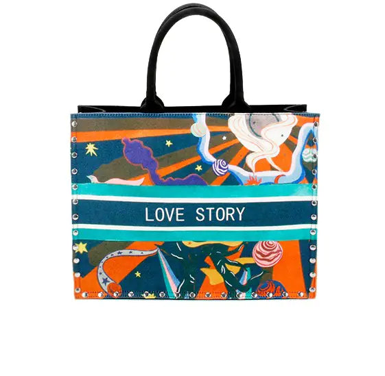 Canvas Printed Bag, Women's Shoulder Tote Bag - additional view