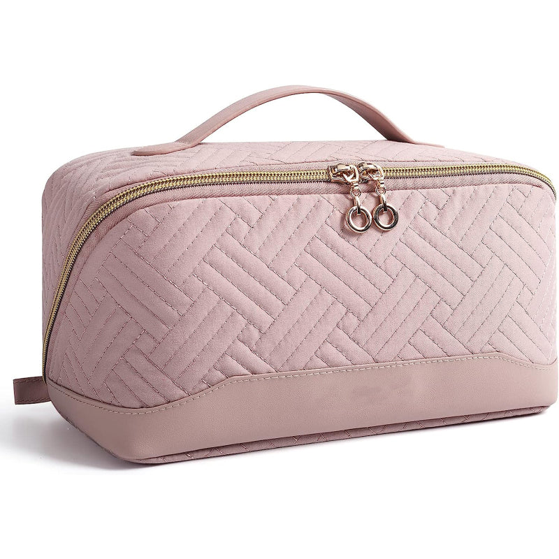 Quilted Travel Zip Case - Pink