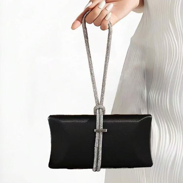 Sparkle-Strap Evening Bag - Black