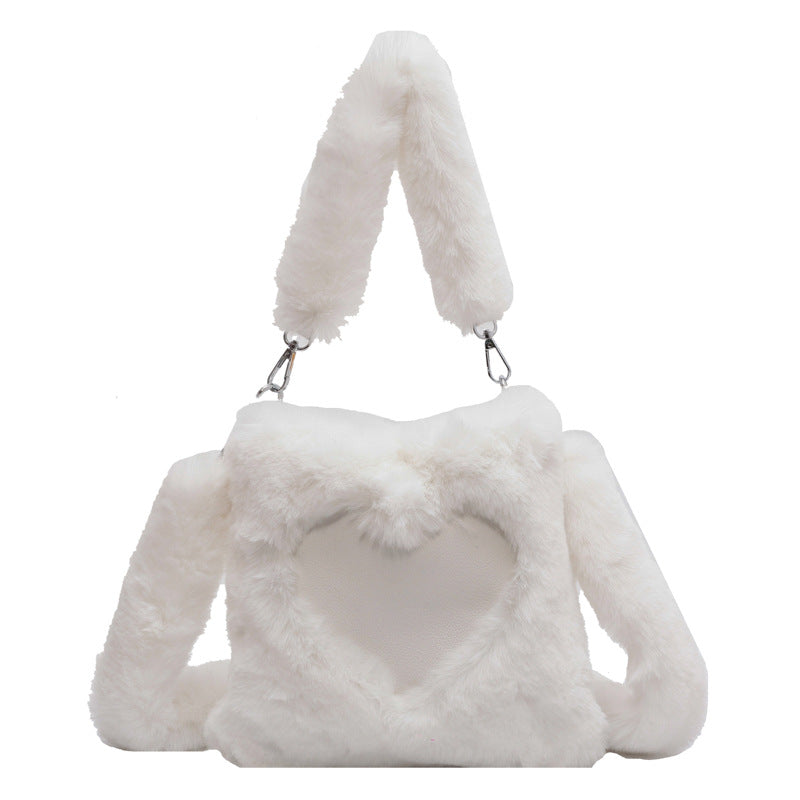 Plush Heart Shoulder Bag