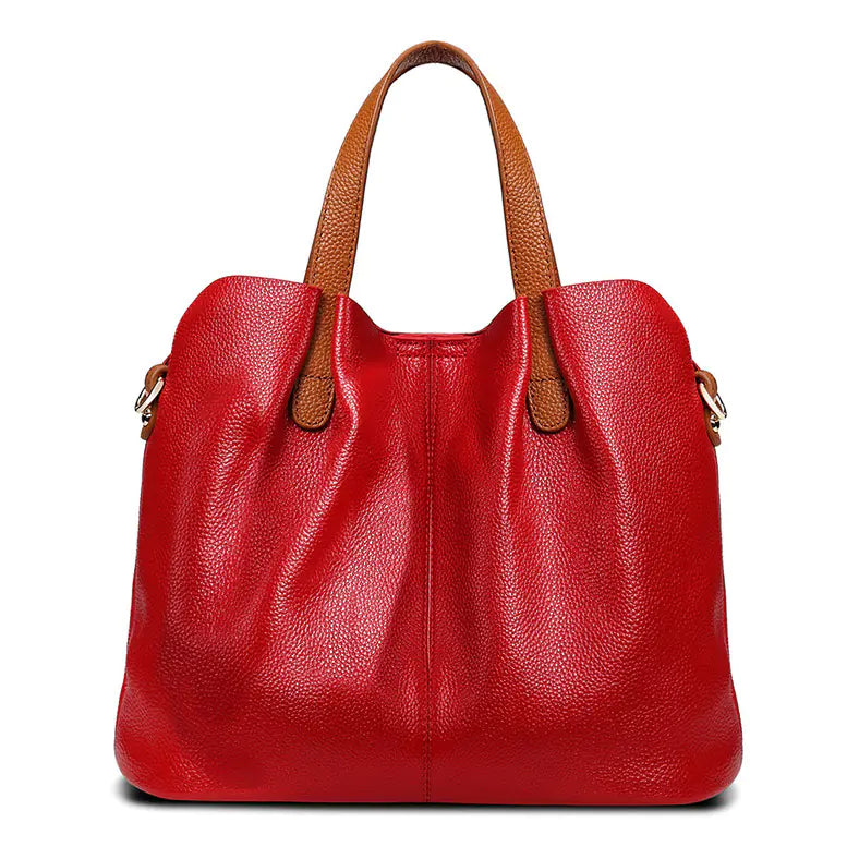 Simple Casual Soft Leather Tote Bag for Women - lifestyle