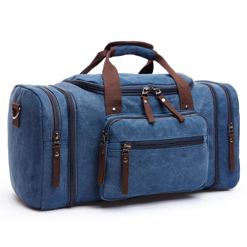 Canvas Travel Bag - Vintage Travel Tote - dimensions