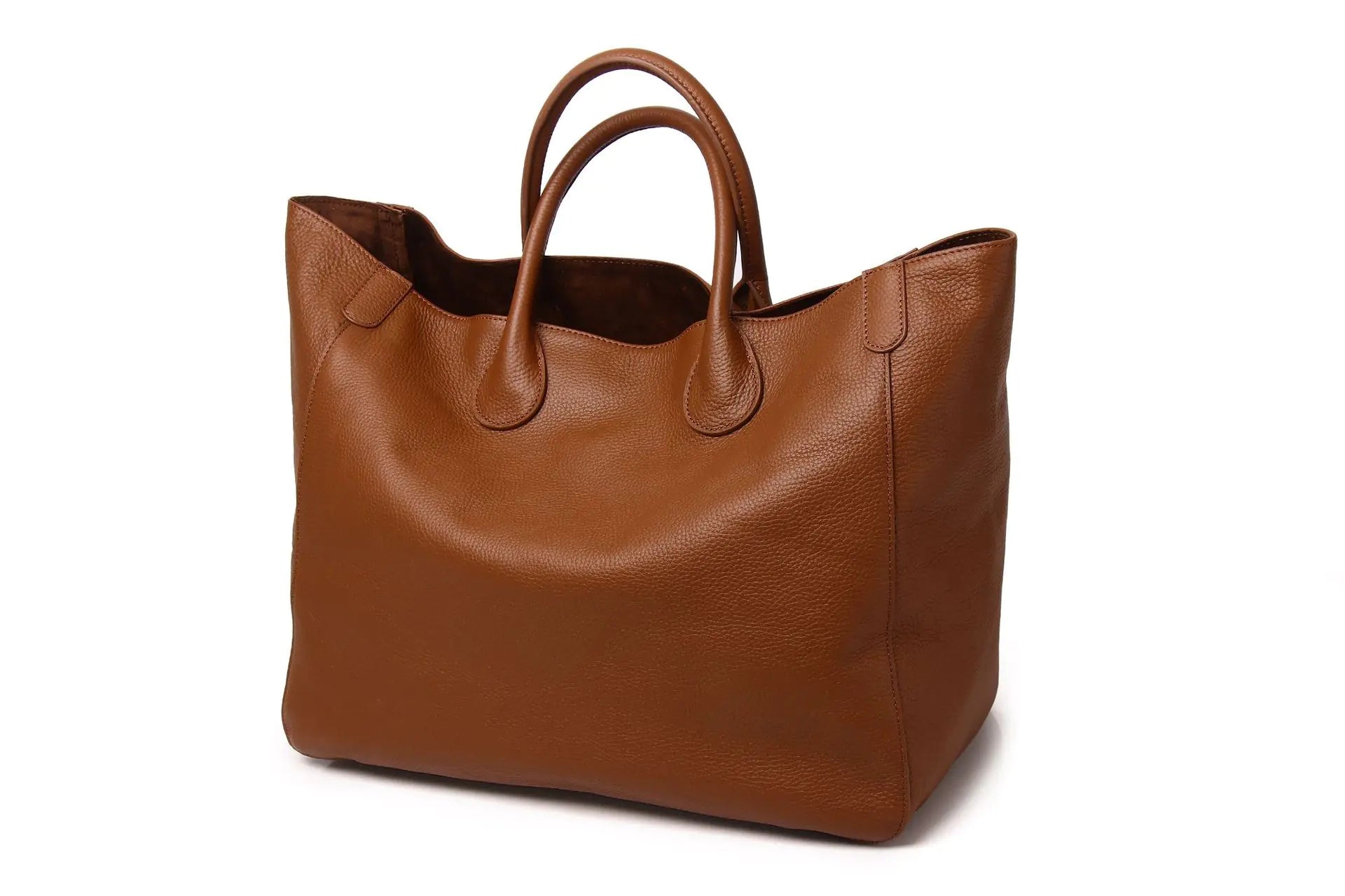 Genuine Leather Big Tote Bag with Super Capacity - back view