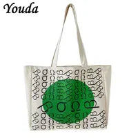 Gingham Canvas Shopper Tote