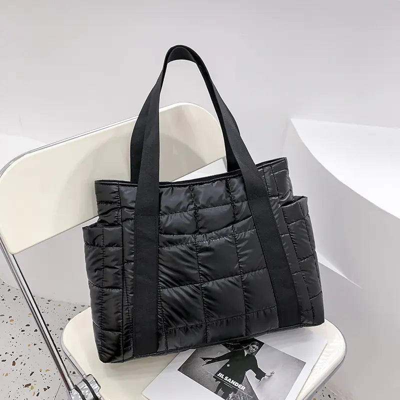Fashion Retro Quilted Space Cotton Tote Bag - additional view