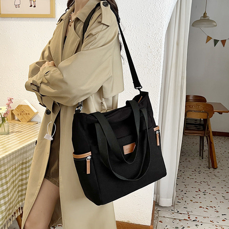 Fashion New Corduroy Tote Bag For Women - close-up detail