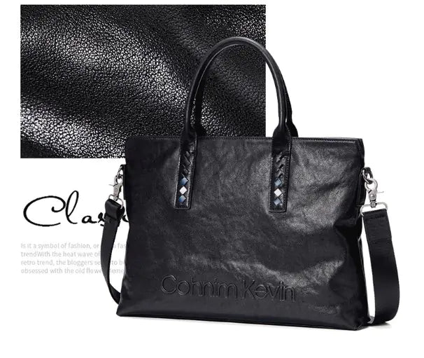 Fashionable Soft Leather Tote Bag with Tassels - alternate view