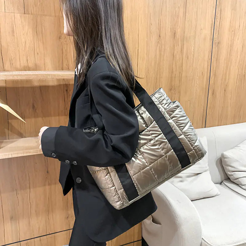 Fashion Retro Quilted Space Cotton Tote Bag - additional view