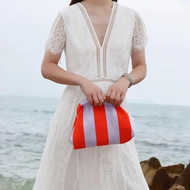 Striped Cloud Clutch