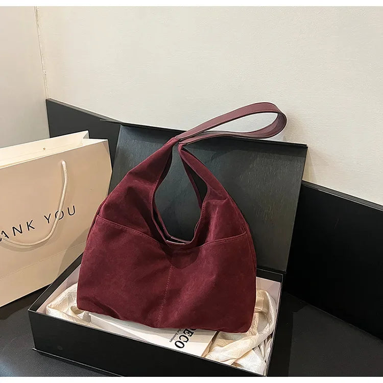 Large Suede Shopper Tote