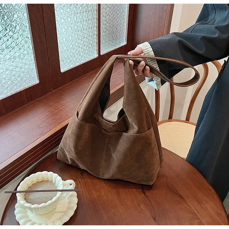 Large Suede Shopper Tote