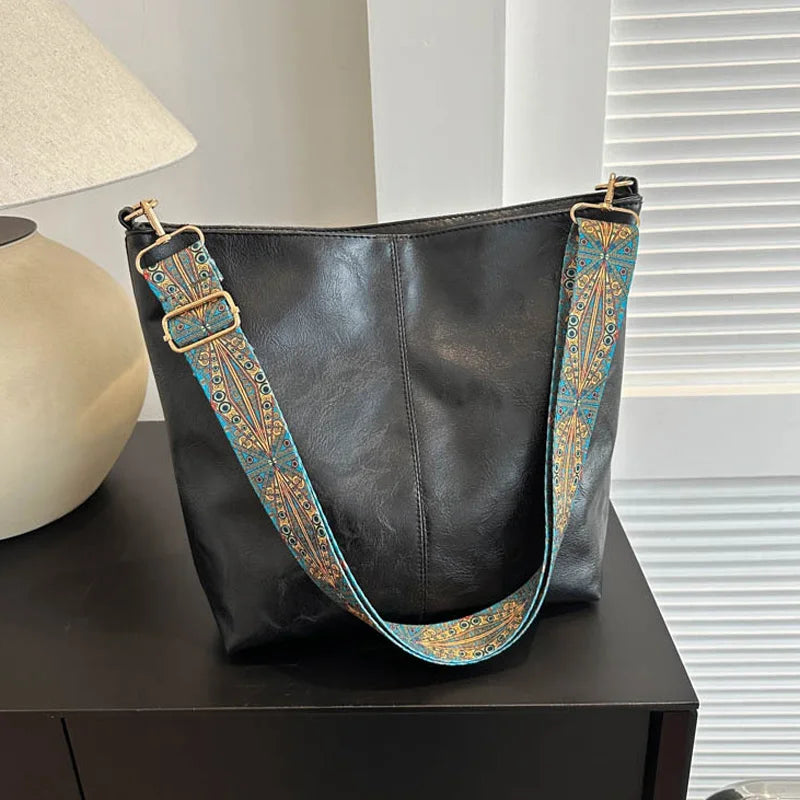 Wide Strap Shoulder Bag