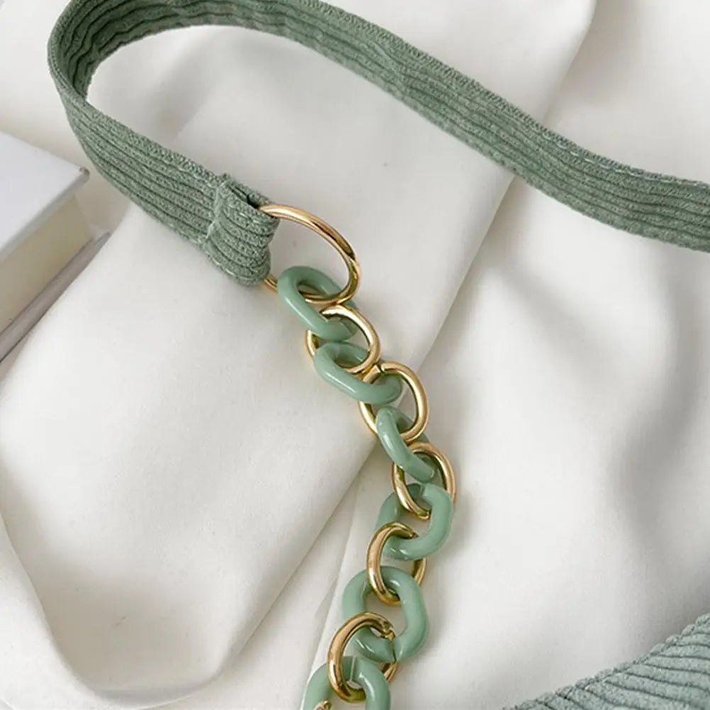 Corduroy Crescent Shoulder Bag