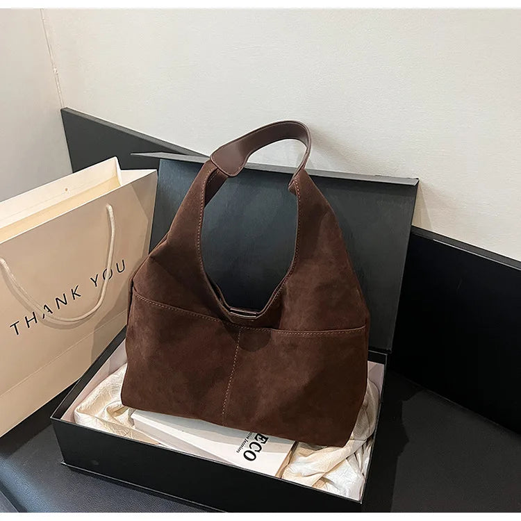 Large Suede Shopper Tote