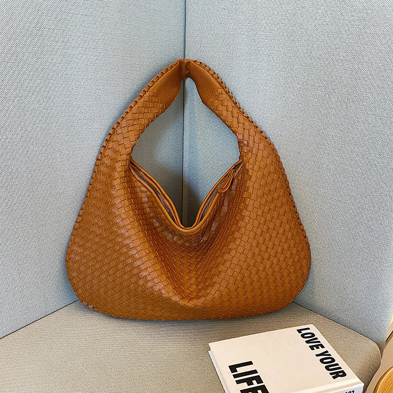 Handwoven One-Shoulder Tote Bag - dimensions