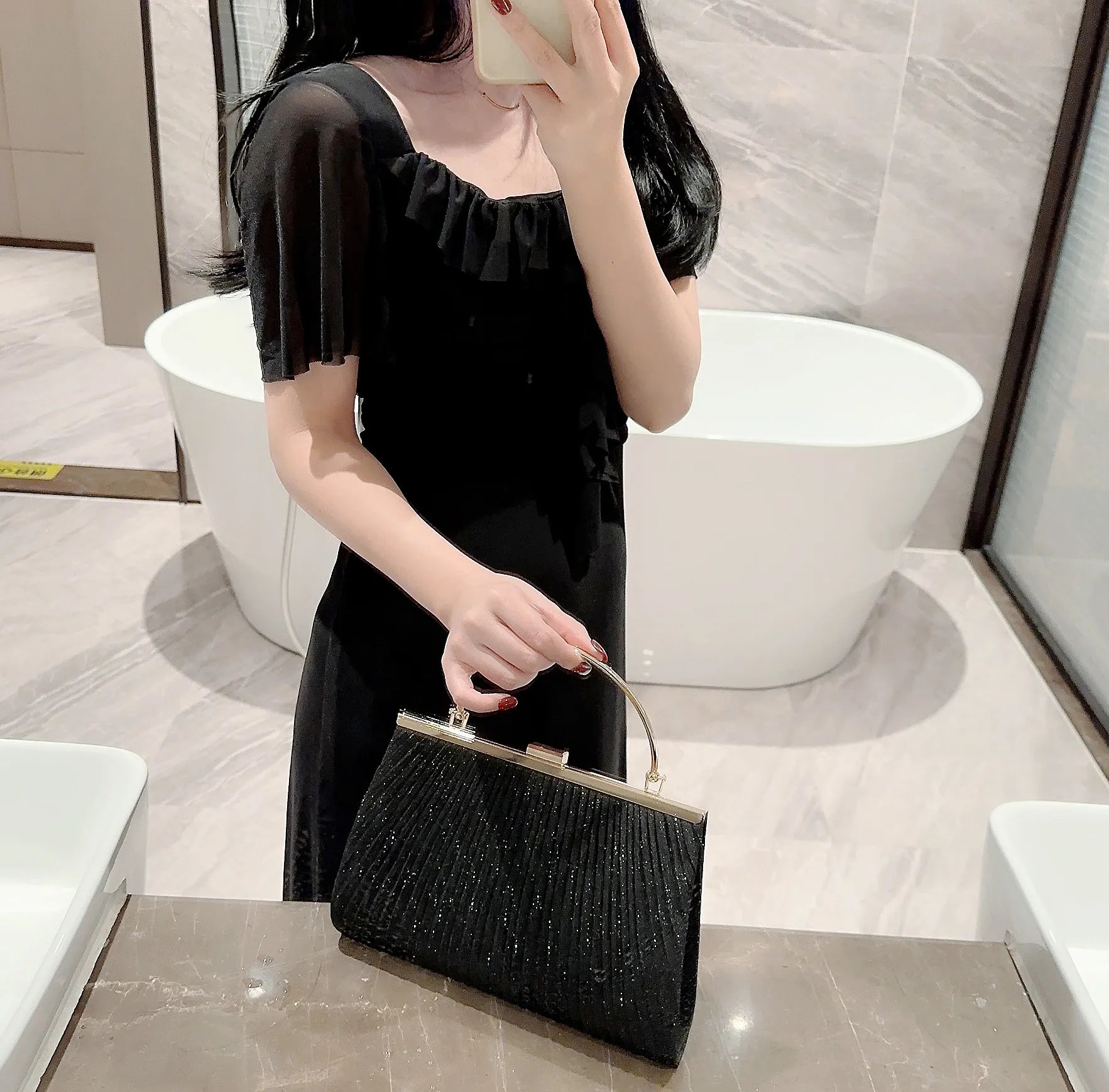 Pleated Evening Bag