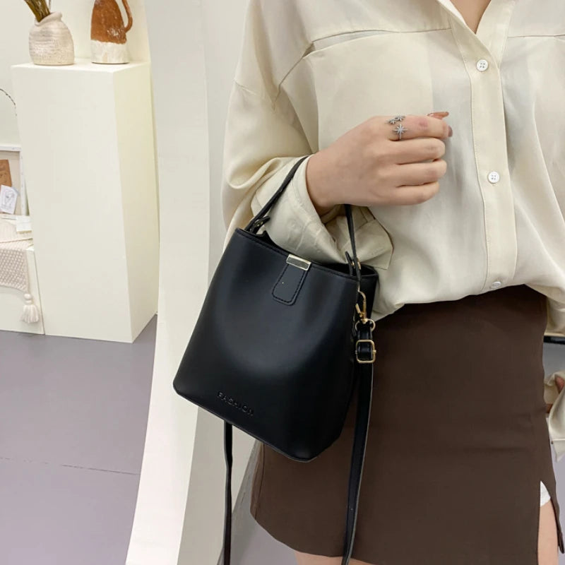 Classic Black Leather Tote Bag