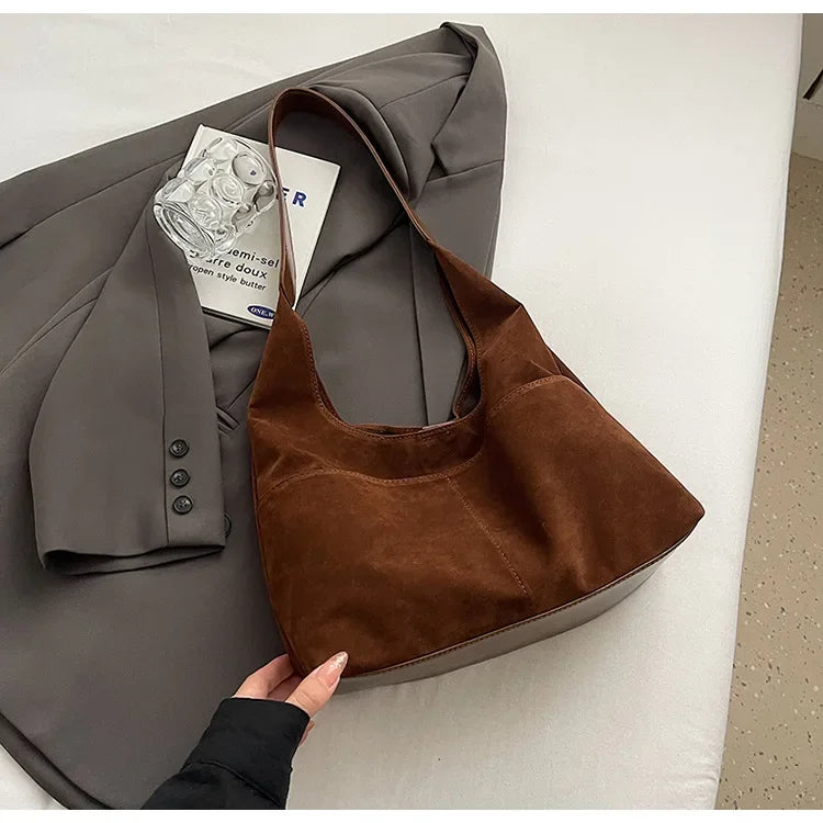 Large Suede Shopper Tote