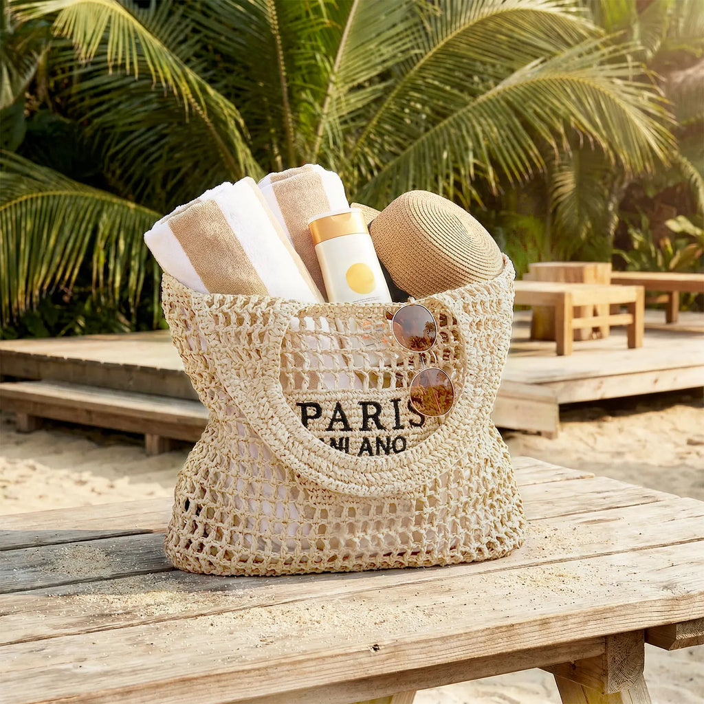 Woven Mesh Beach Tote