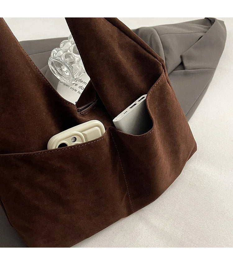 Large Suede Shopper Tote