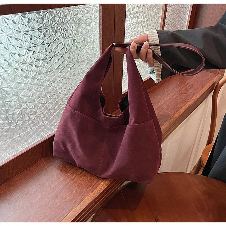 Large Suede Shopper Tote
