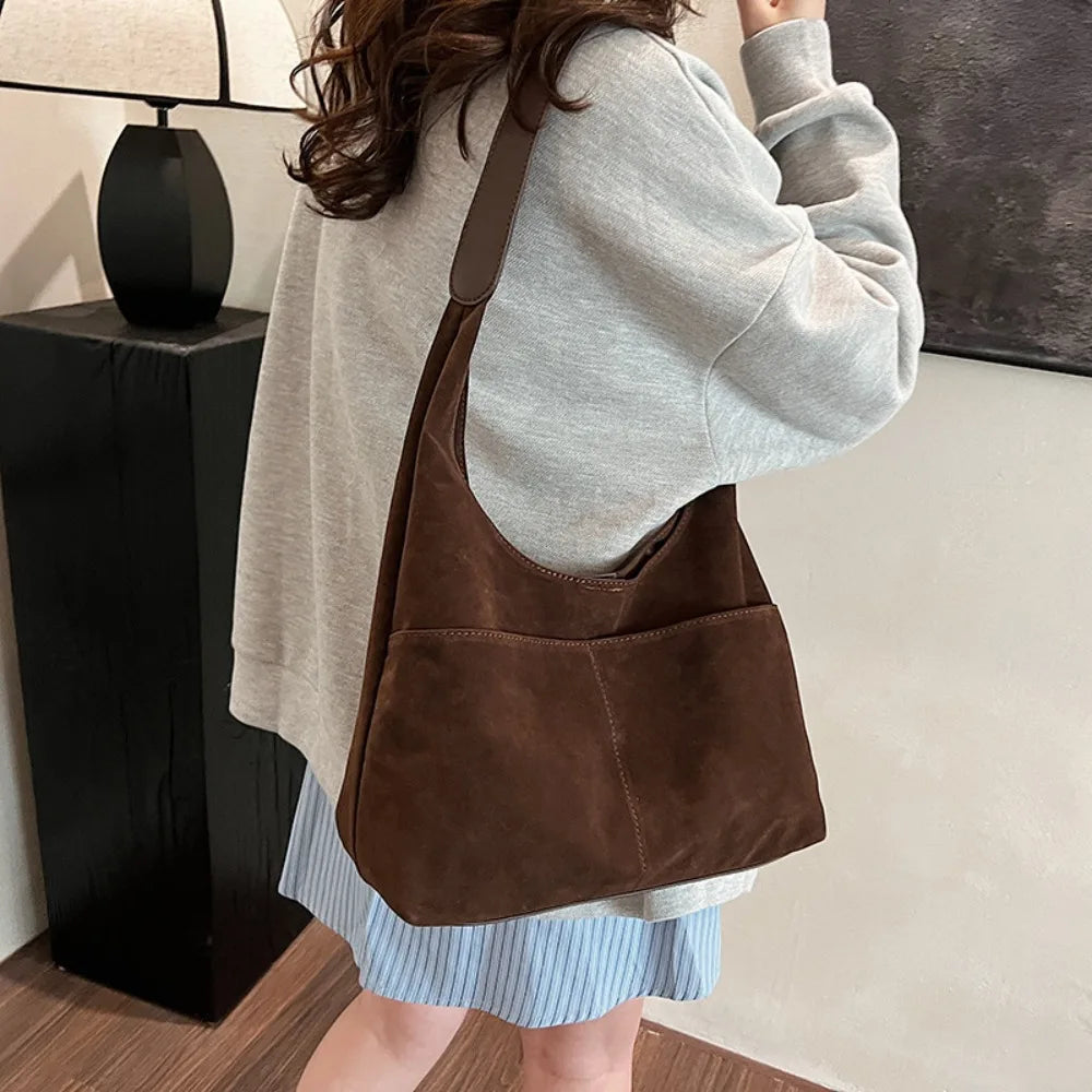 Large Suede Shopper Tote