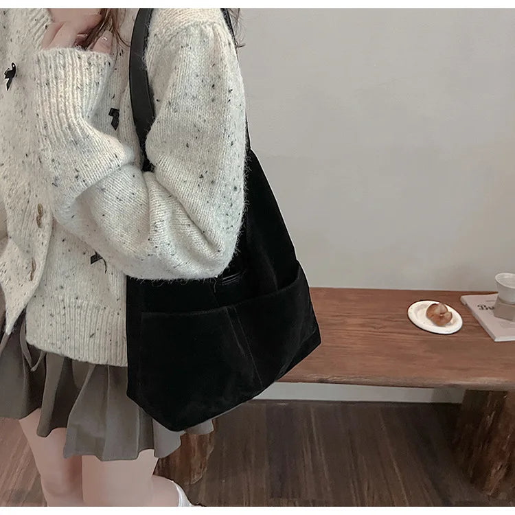 Large Suede Shopper Tote