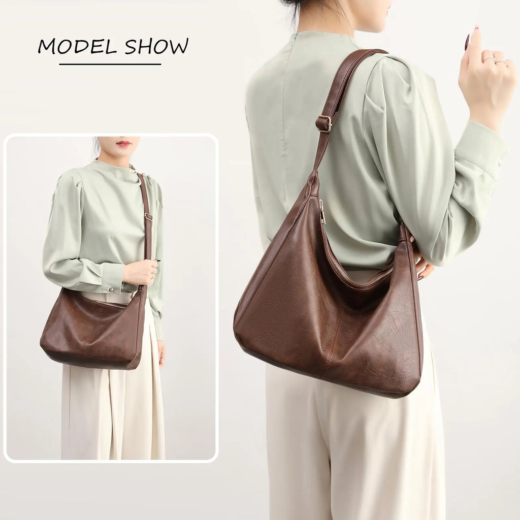Leather Soft Hobo Tote