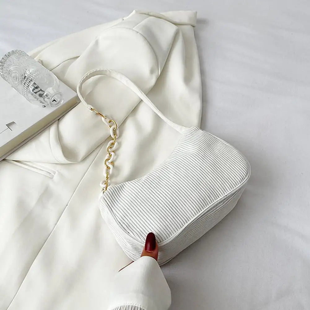 Corduroy Crescent Shoulder Bag
