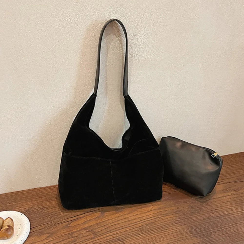 Large Suede Shopper Tote