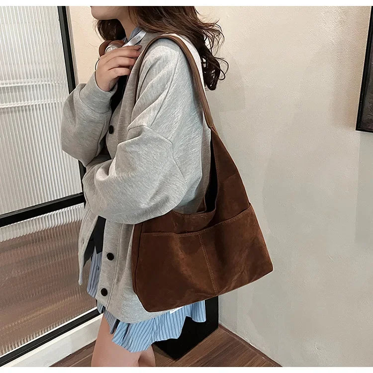 Large Suede Shopper Tote