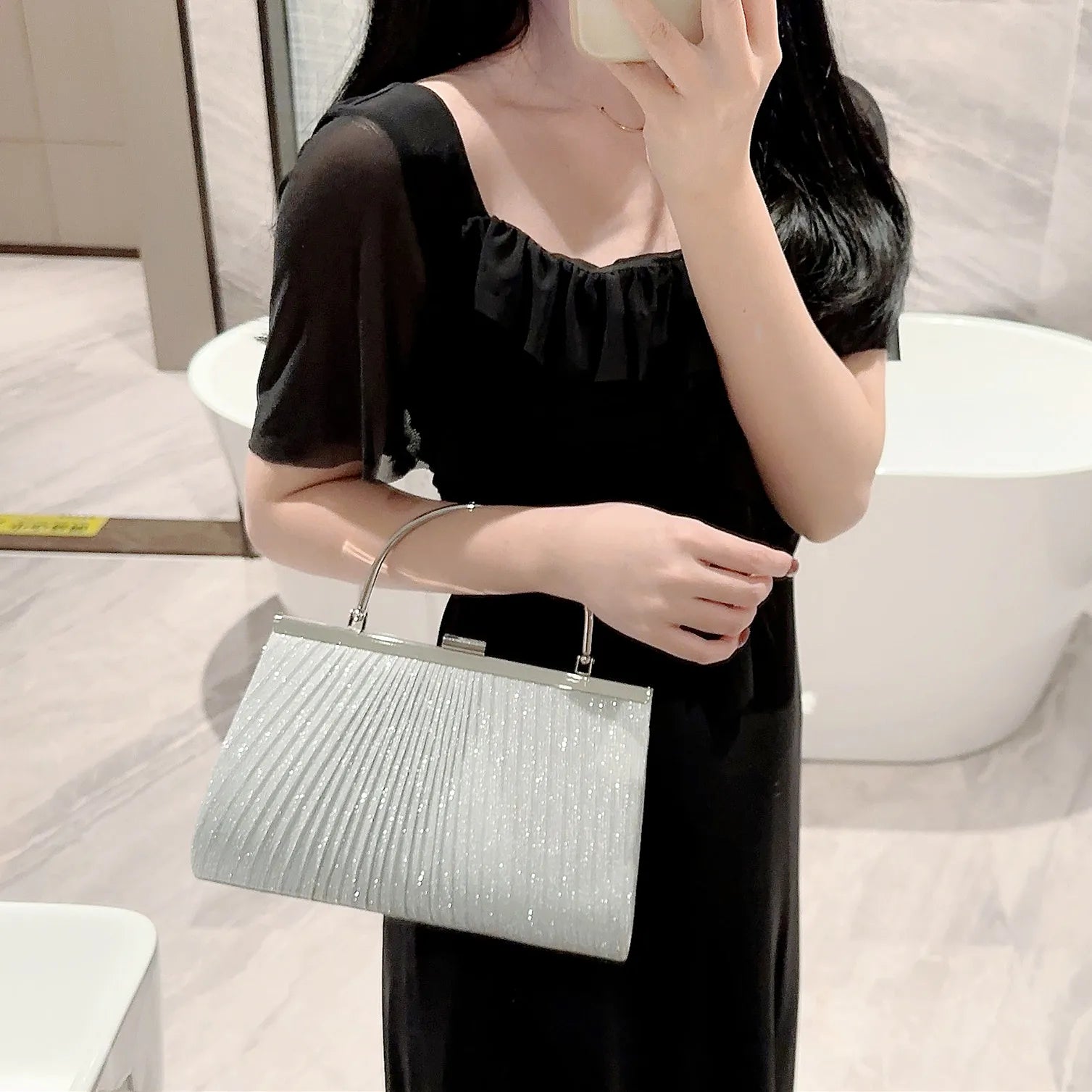 Pleated Evening Bag