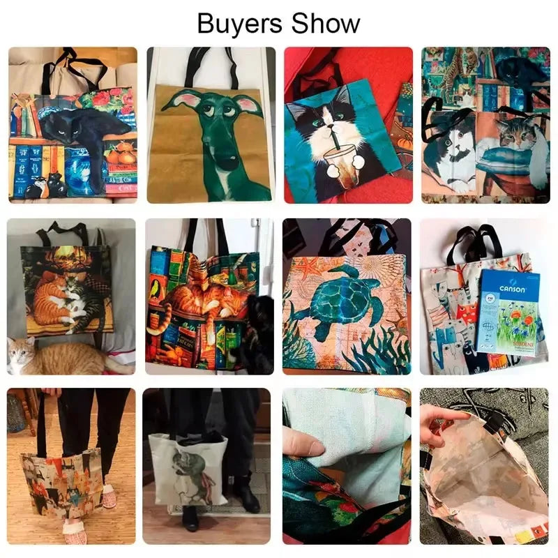 Large Printed Shopper Tote