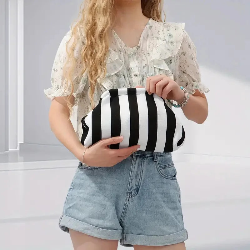 Striped Cloud Clutch