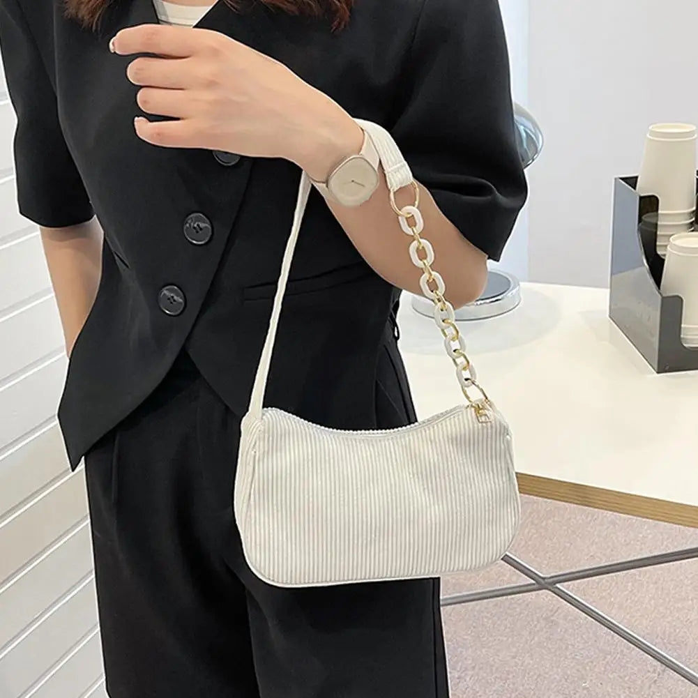 Corduroy Crescent Shoulder Bag