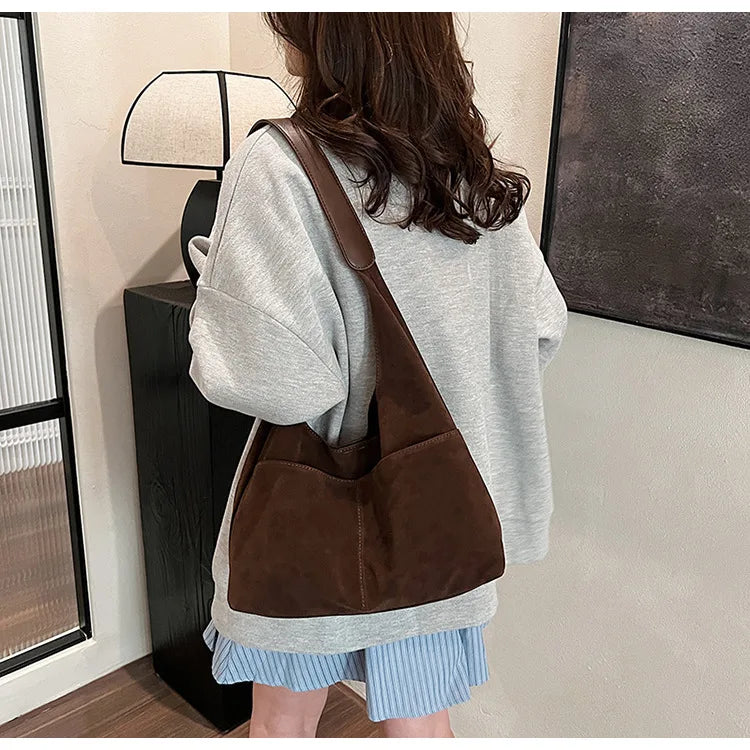 Large Suede Shopper Tote