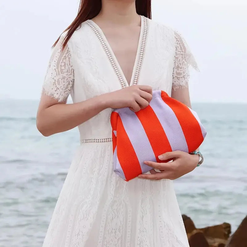 Striped Cloud Clutch