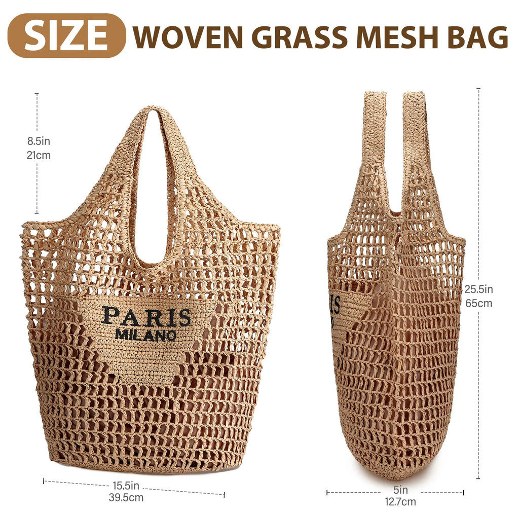 Woven Mesh Beach Tote