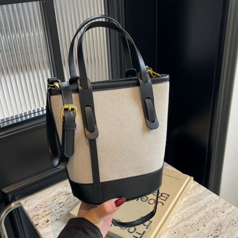 Classic Black Leather Tote Bag