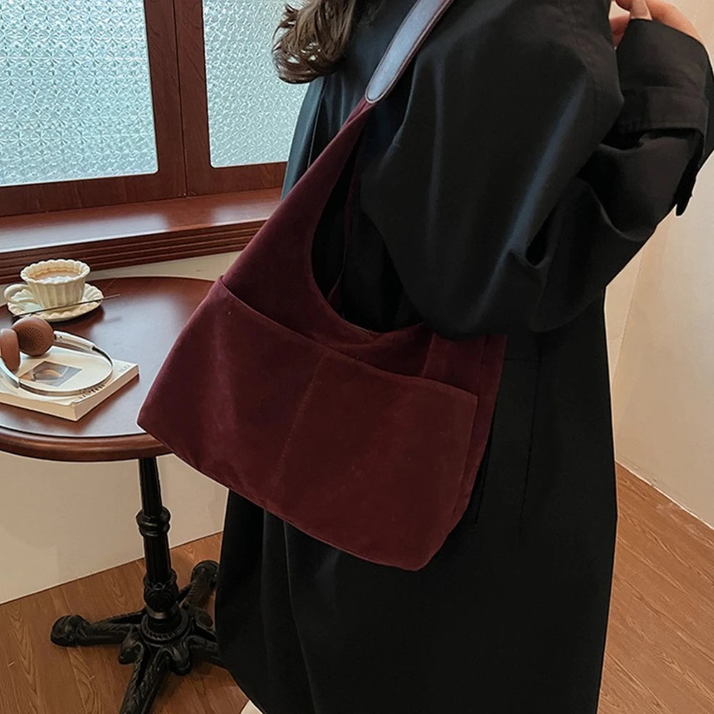 Large Suede Shopper Tote