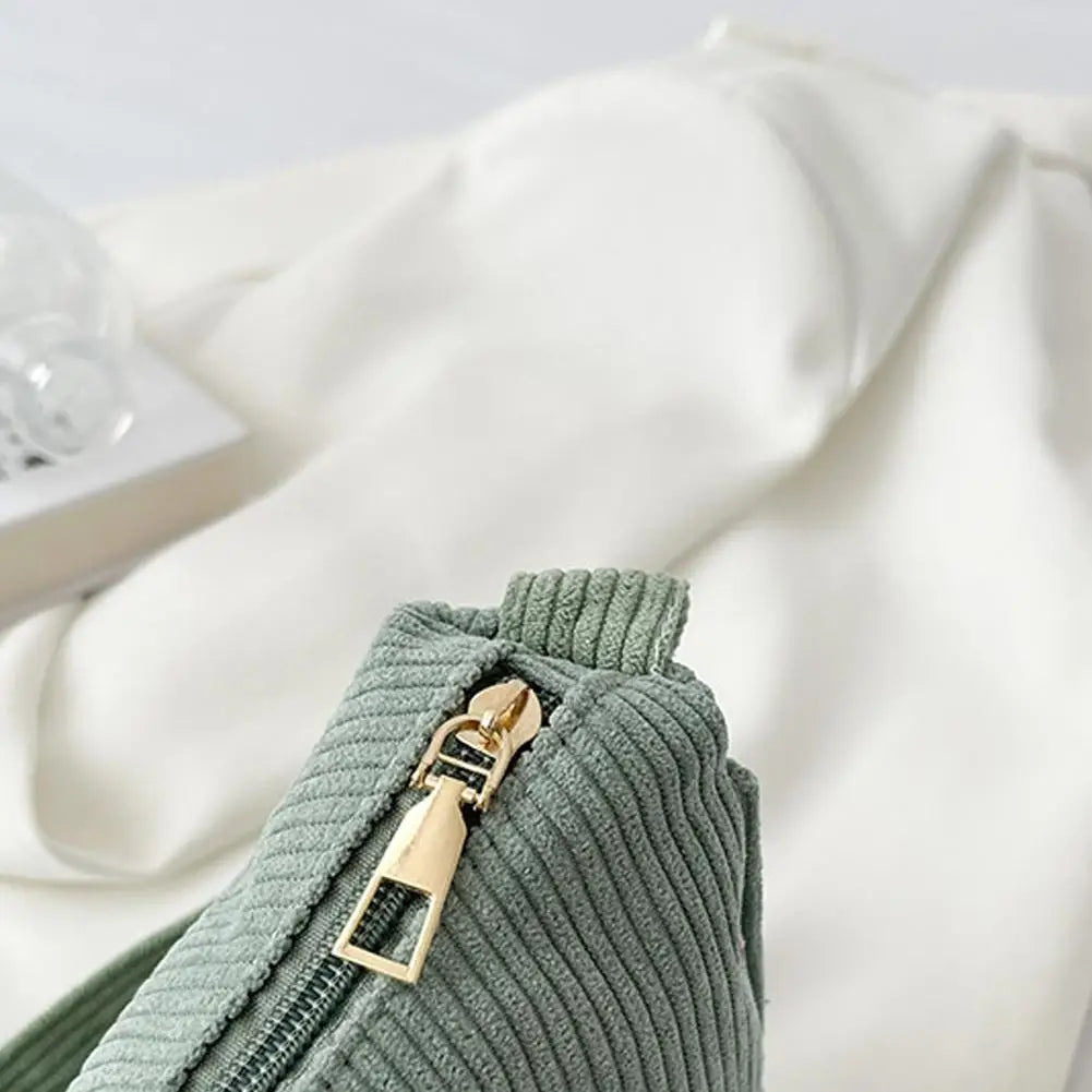 Corduroy Crescent Shoulder Bag